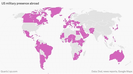 Afbeelding 1 Globale militaire aanwezigheid VS