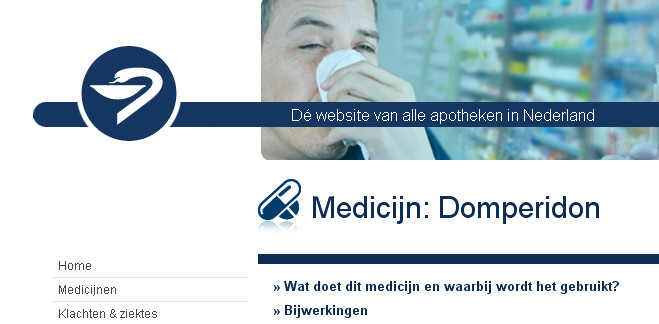 Een shot uit de apothekerswebsite, waar heel duidelijk de uiterst verontruste bijwerking van het medicijn op het hart wordt gebagatelliseerd.. (klik voor lead)