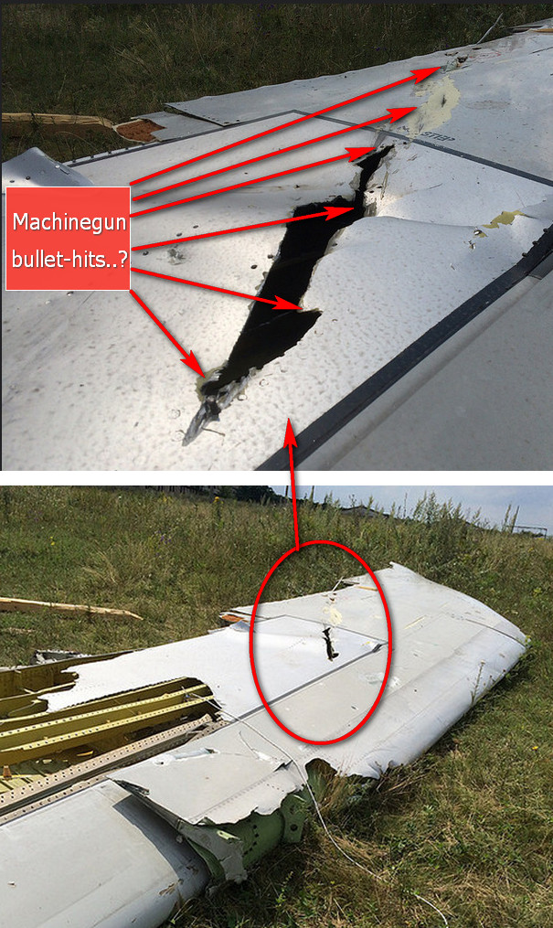 MH17 vleugelschade linksonder