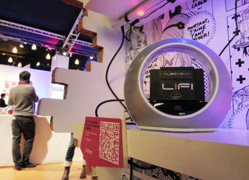 Het basisstation voor LiFI van Oledcom