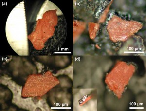 Red-Thermite-Chips-Superthermite-Super-Nano-Thermate-Thermitic-Jones-Dust-911-World-Trade-Center-WTC-investigate911-org Dit is het dus: Nano-super-thermate. Een high-tech combinatie van ijzeroxide en aluminium, verspreid gevonden in het puin van de WTC-torens. Deze chips zijn de bron van de gigantische energie die architecten en ingenieurs al tekort kwamen in het hele proces van de vernietiging van de torens en WTC7.