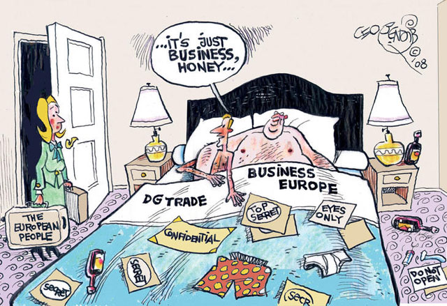 TTIP cartoon bed business