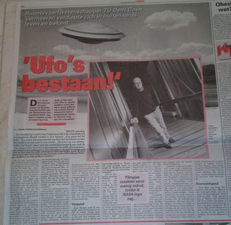Ufosbestaan Coen Vermeer Telegraaf
