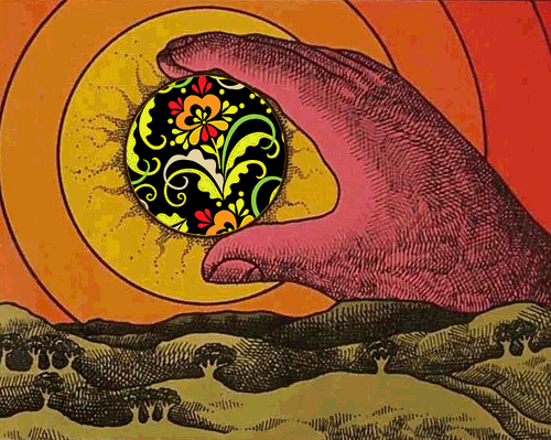 animated hand met bol