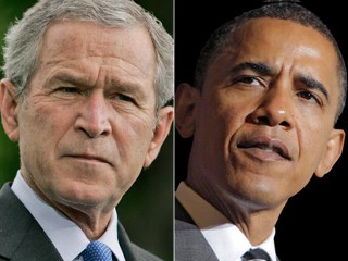 bush_obama Moet de nieuwe, de oude laten vervolgen?