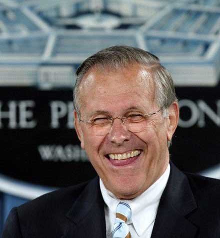 donaldrumsfeld Rumsfeld zal het lachen nog wel vergaan..
