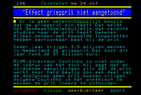 effect griepprik teletekst