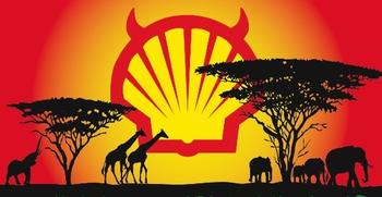 SHELL is ook van plan in de Afrikaanse bush te gaan 'fracken'... Spotprenten als deze kunnen dan niet uitblijven. (Klik voor link naar artikel)