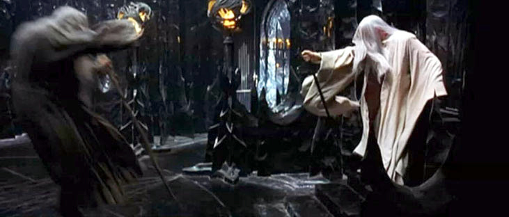 Het klassiek gevecht tussen 'Goed' en 'Kwaad', tussen Licht en Donker, uitgebeeld in dezelfde film 'Lord of the Rings'. Juist door deze gevechten houden we de dualiteit in stand, dáár waar we naar Eenheid streven..!