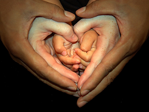 hearts joining together .