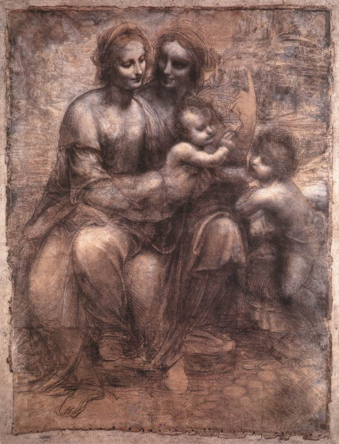 Leonardo da Vinci tekende de 'Heilige Familie' en verborg een archontisch wezen in de tekening, Het is met name de rechterarm van Maria, die argwaan opwekt over de juistheid van het 'originele beeld'.. Een ongeziene tekening dus feitelijk van het verborgene.. Opnieuwe Da Vinci's magistrale geest onderstrepend..!!