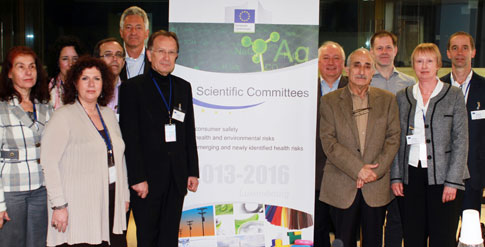 De EU-SCENHIR-groep, die feitelijk verantwoordelijk is voor onze lichamelijke veiligheid. Foto uit april 2013, bij de eerste samenkomst van deze 'club' gemaakt.