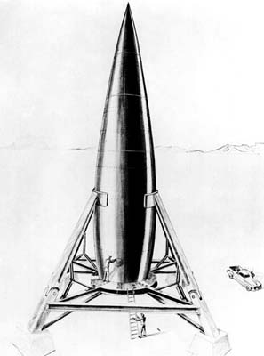 worldcirclingspaceship on the launc pad 1946