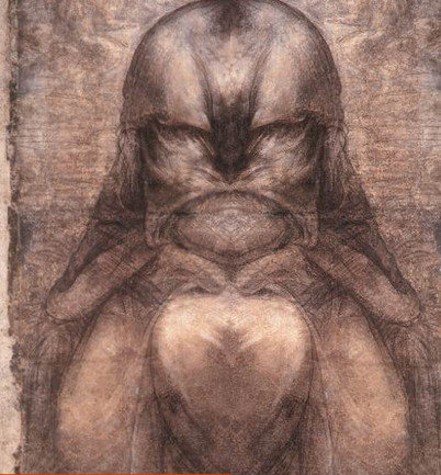 Het resultaat van het originele en het gespiegelde detail uit de tekening van Da Vinci.