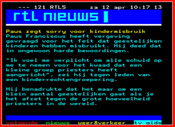teletekst paus PR kindermisbruik